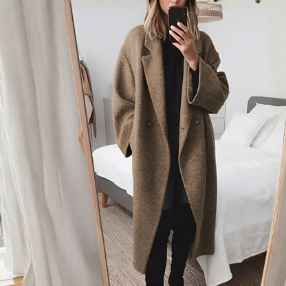 Grace | Women's Loose-Fit Longline Coat with Pockets