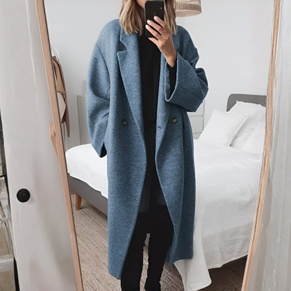 Grace | Women's Loose-Fit Longline Coat with Pockets