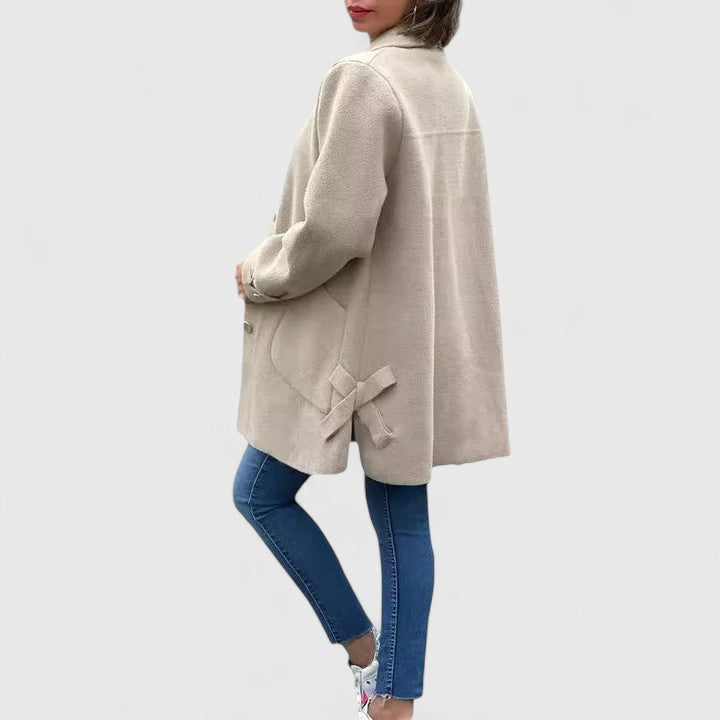Ivy | Women's Mid-Length Textured Flap Pocket Coat