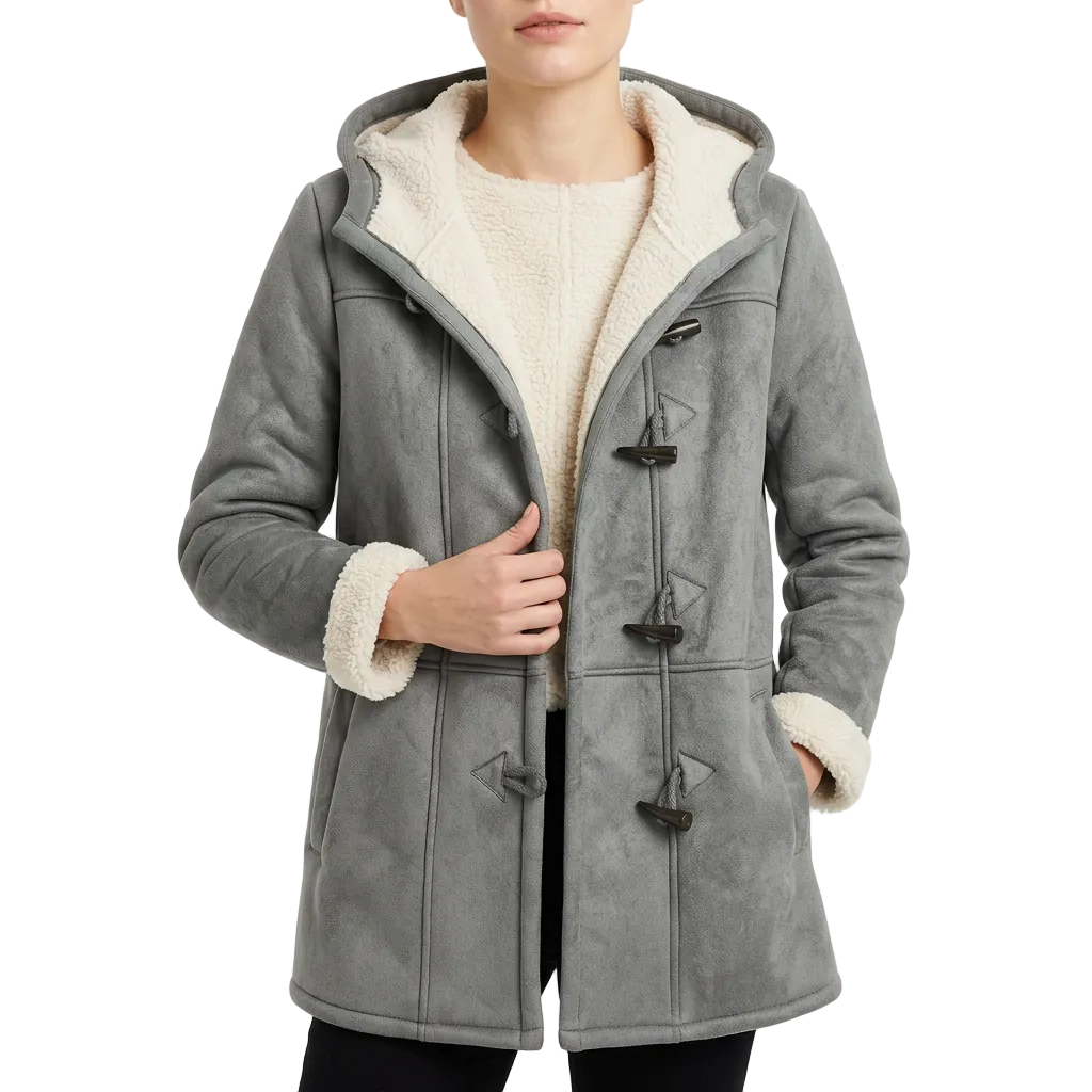Teddy | Women's Mid-Length Toggle Fleece-Panel Coat