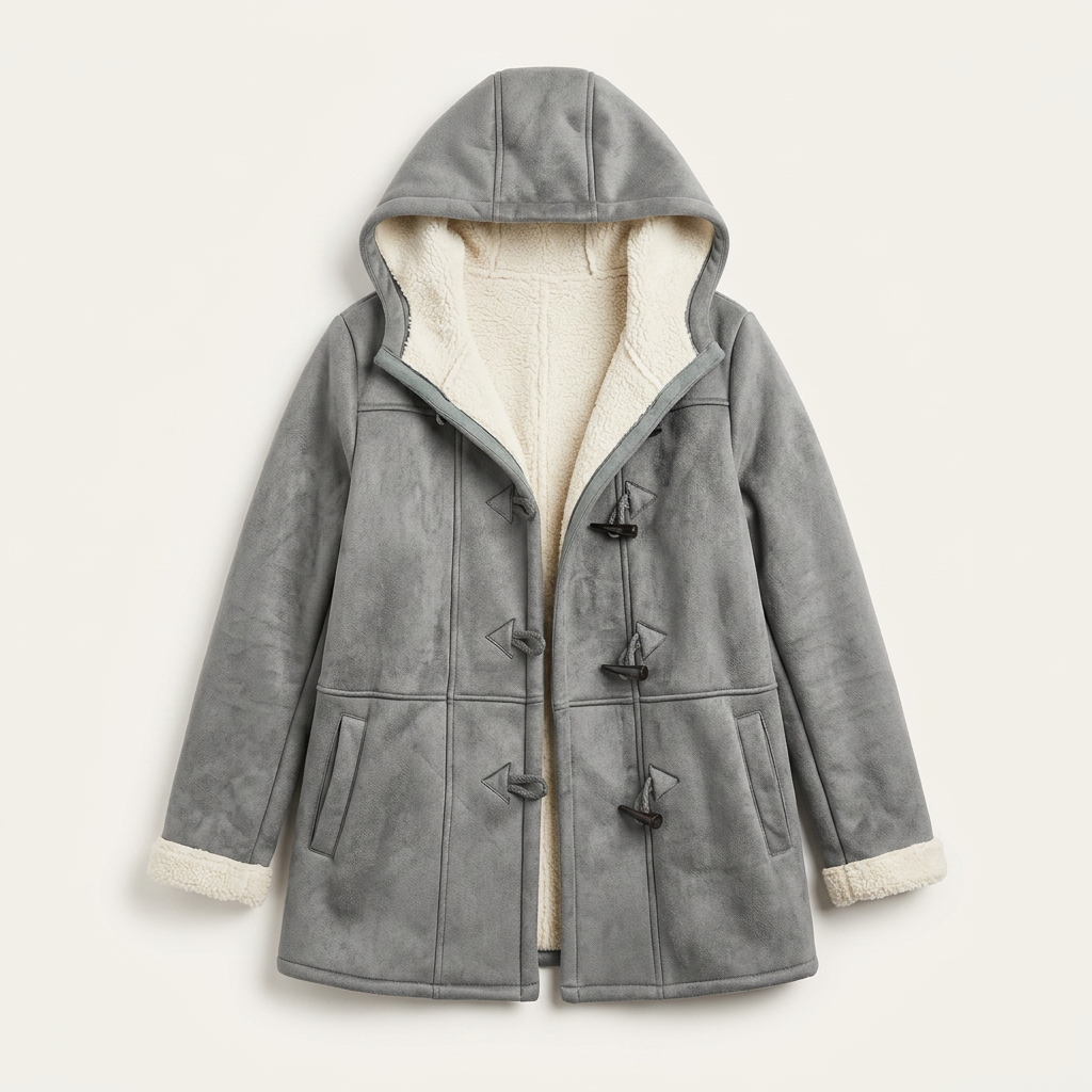 Teddy | Women's Mid-Length Toggle Fleece-Panel Coat
