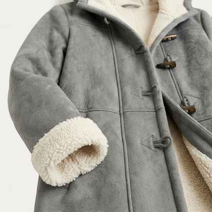 Teddy | Women's Mid-Length Toggle Fleece-Panel Coat