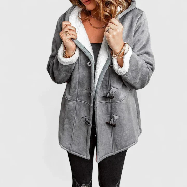 Teddy | Women's Mid-Length Toggle Fleece-Panel Coat