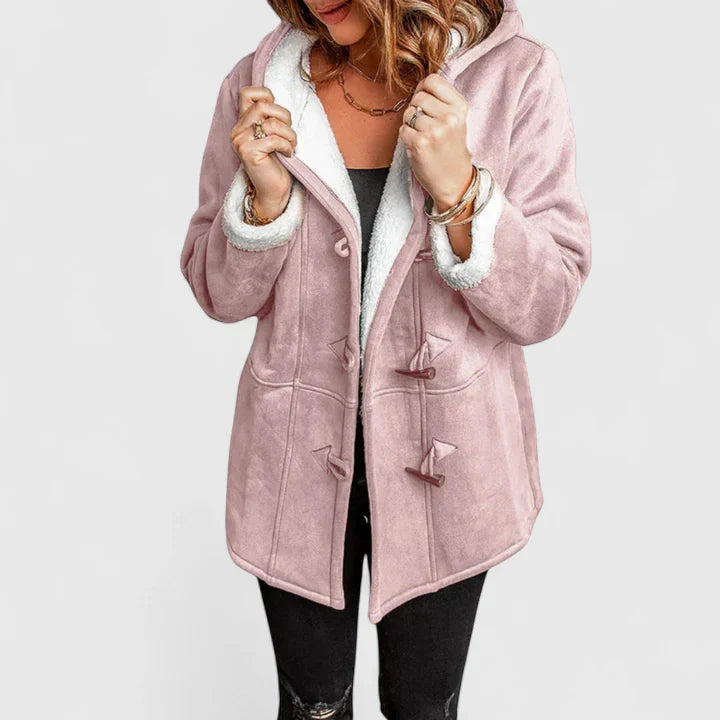 Teddy | Women's Mid-Length Toggle Fleece-Panel Coat