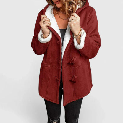 Teddy | Women's Mid-Length Toggle Fleece-Panel Coat