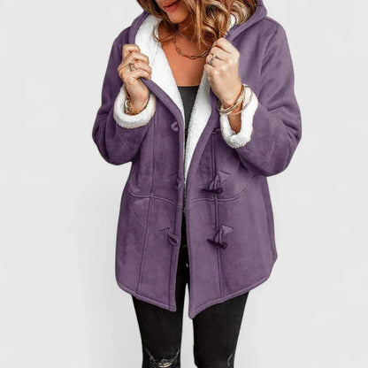 Teddy | Women's Mid-Length Toggle Fleece-Panel Coat
