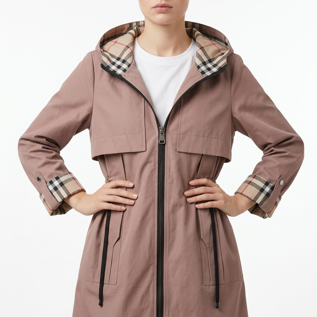 Tara | Women's Hooded Drawstring Waist Trench Coat