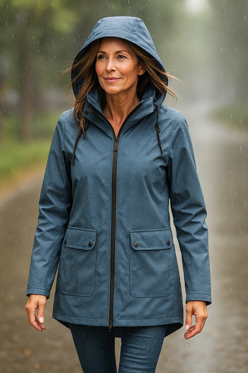 Brooke | Women's Hooded Drawstring Rain Jacket