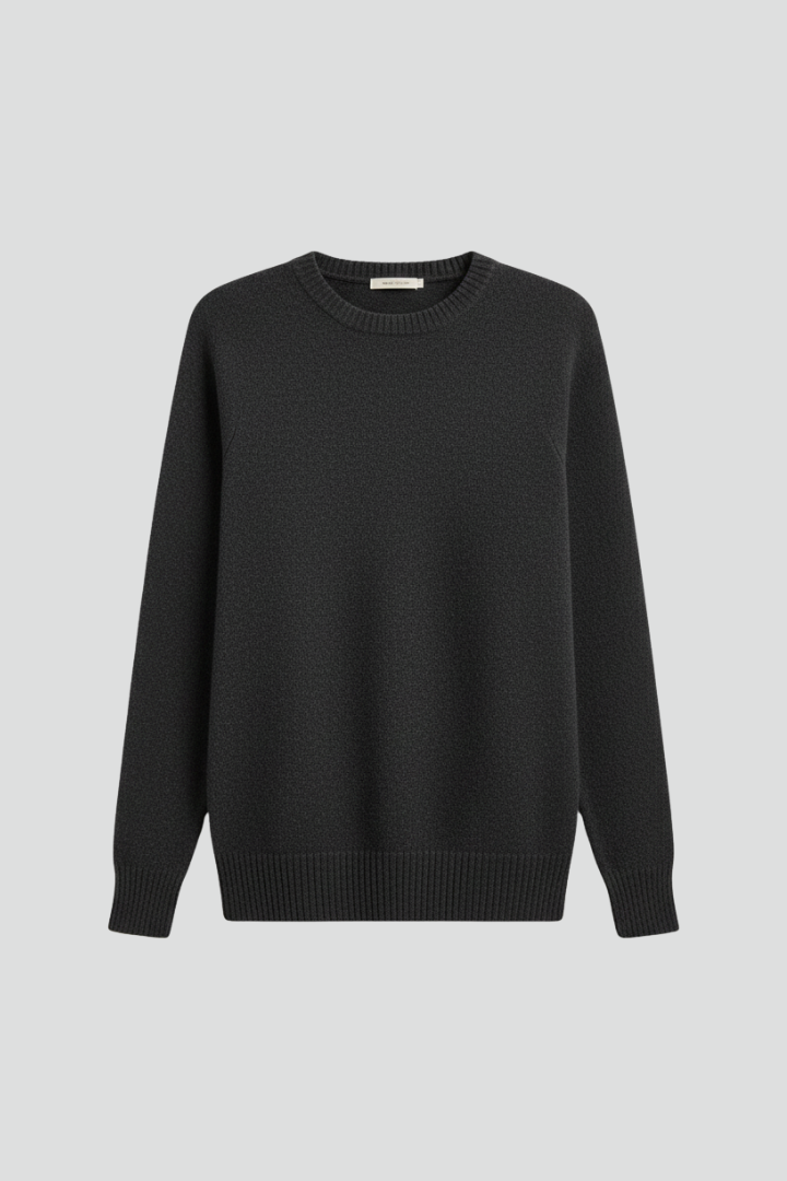 Ruby | Women's Round Neck Ribbed Hem Knit Sweater