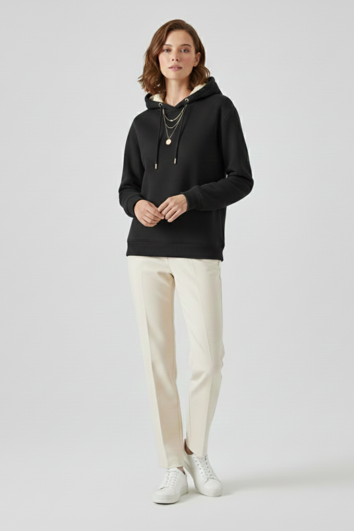 Harper | Women's Sherpa Lined Ribbed Cuff Pullover Hoodie
