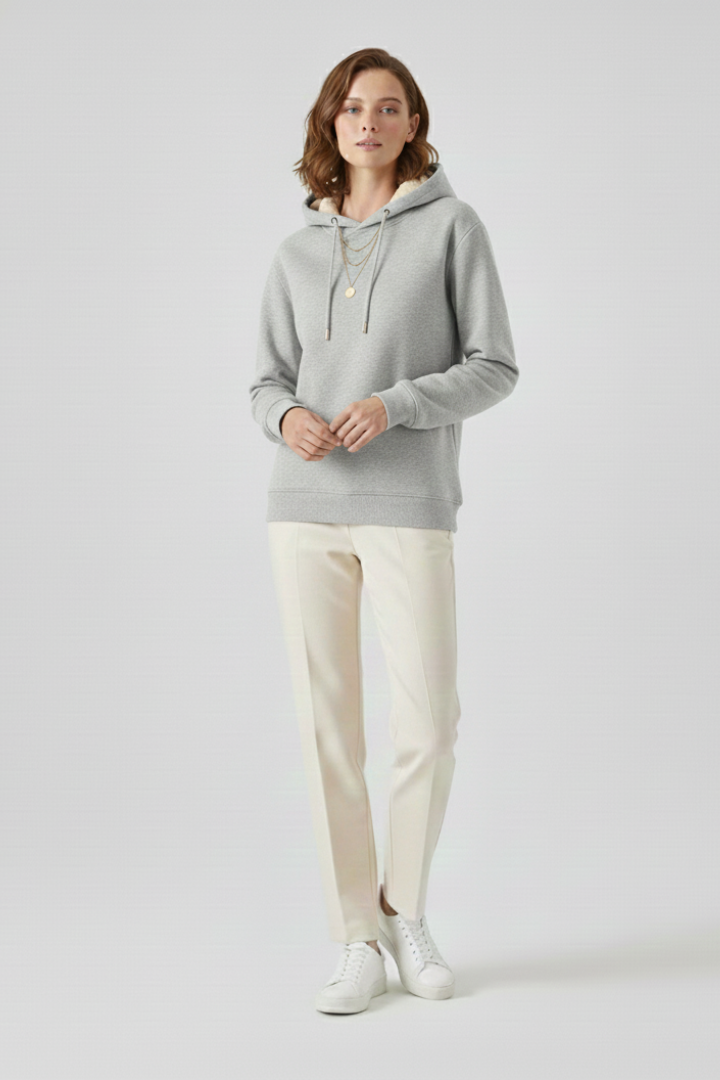 Harper | Women's Sherpa Lined Ribbed Cuff Pullover Hoodie
