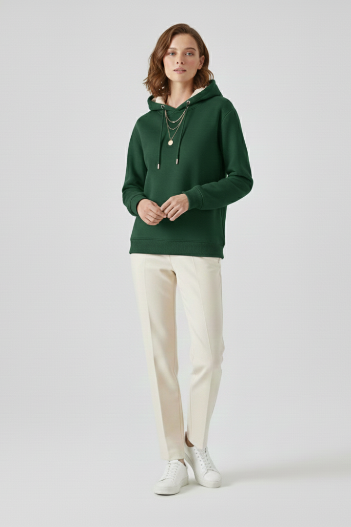 Harper | Women's Sherpa Lined Ribbed Cuff Pullover Hoodie