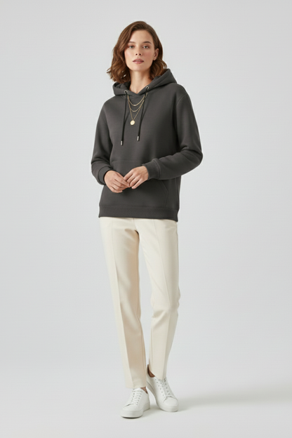 Harper | Women's Sherpa Lined Ribbed Cuff Pullover Hoodie