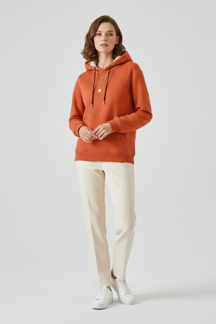Harper | Women's Sherpa Lined Ribbed Cuff Pullover Hoodie