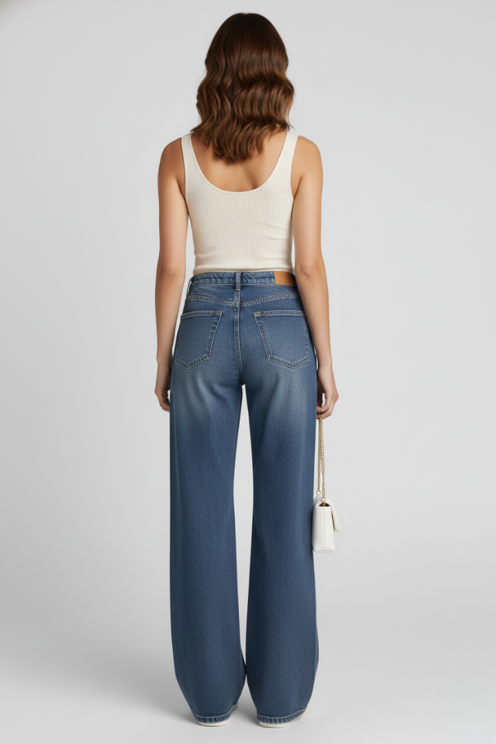 Indie | Women's Wide Leg Fleece Lined Denim Jeans