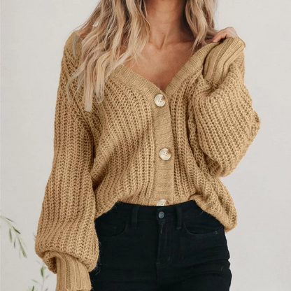 Isabella | Chunky Knit Button Cardigan