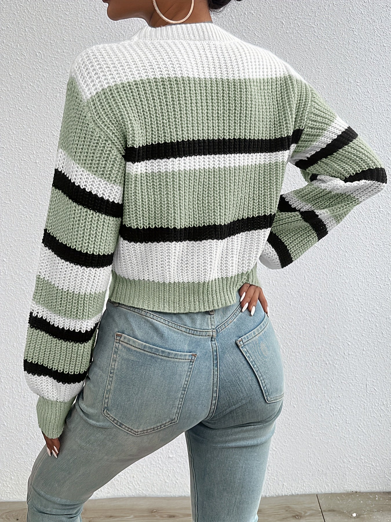 Luca | Striped Knit Cropped Sweater