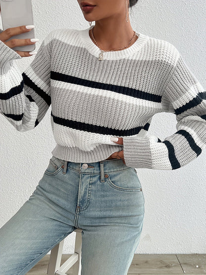 Luca | Striped Knit Cropped Sweater