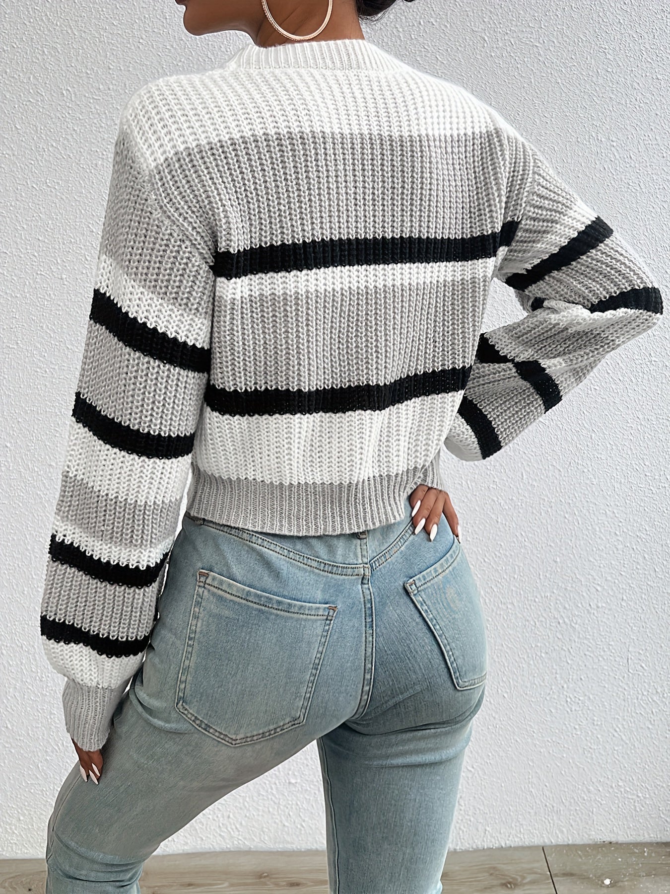 Luca | Striped Knit Cropped Sweater