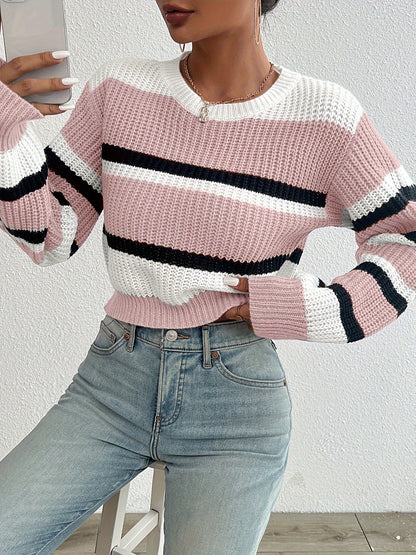 Luca | Striped Knit Cropped Sweater