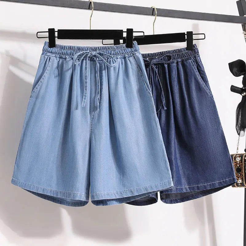 Calindra | Relaxed Denim Elastic Waist Shorts Women