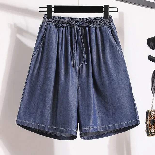 Calindra | Relaxed Denim Elastic Waist Shorts Women