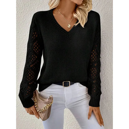 Elodie | Elegant V-Neck Knit Sweater