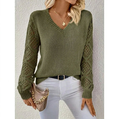 Elodie | Elegant V-Neck Knit Sweater