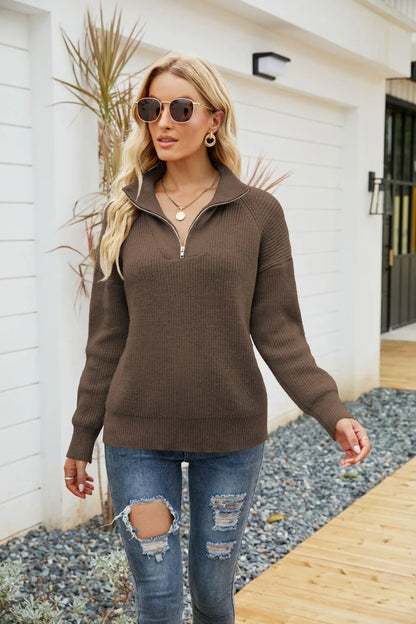 Elena | Half-Zip Knit Sweater