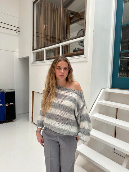 Amelie | Oversized Striped Knit Sweater