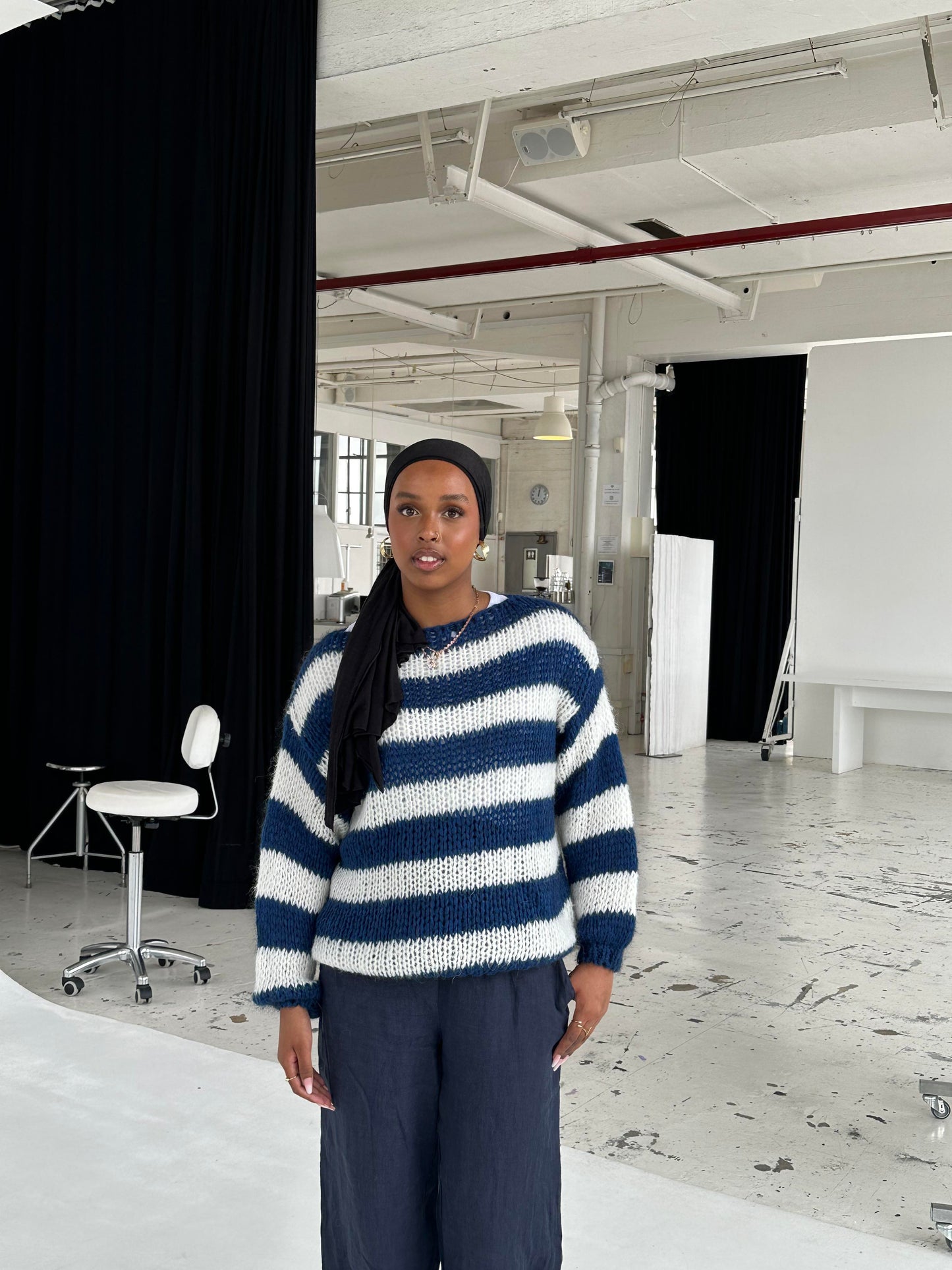 Amelie | Oversized Striped Knit Sweater