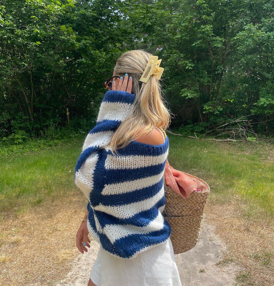 Amelie | Oversized Striped Knit Sweater