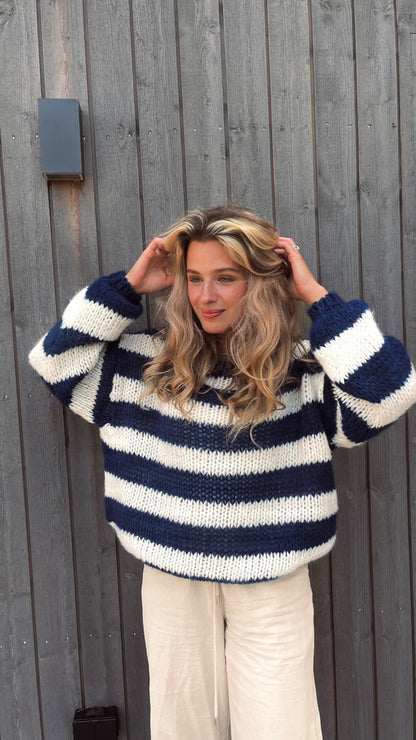 Amelie | Oversized Striped Knit Sweater