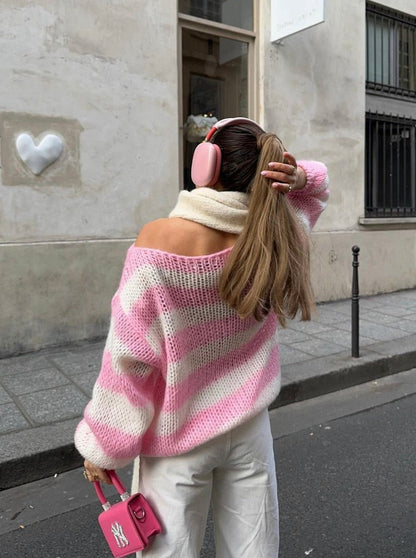 Amelie | Oversized Striped Knit Sweater