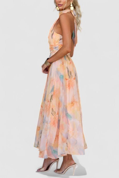 Elodie | Floral Halter Maxi Dress Women