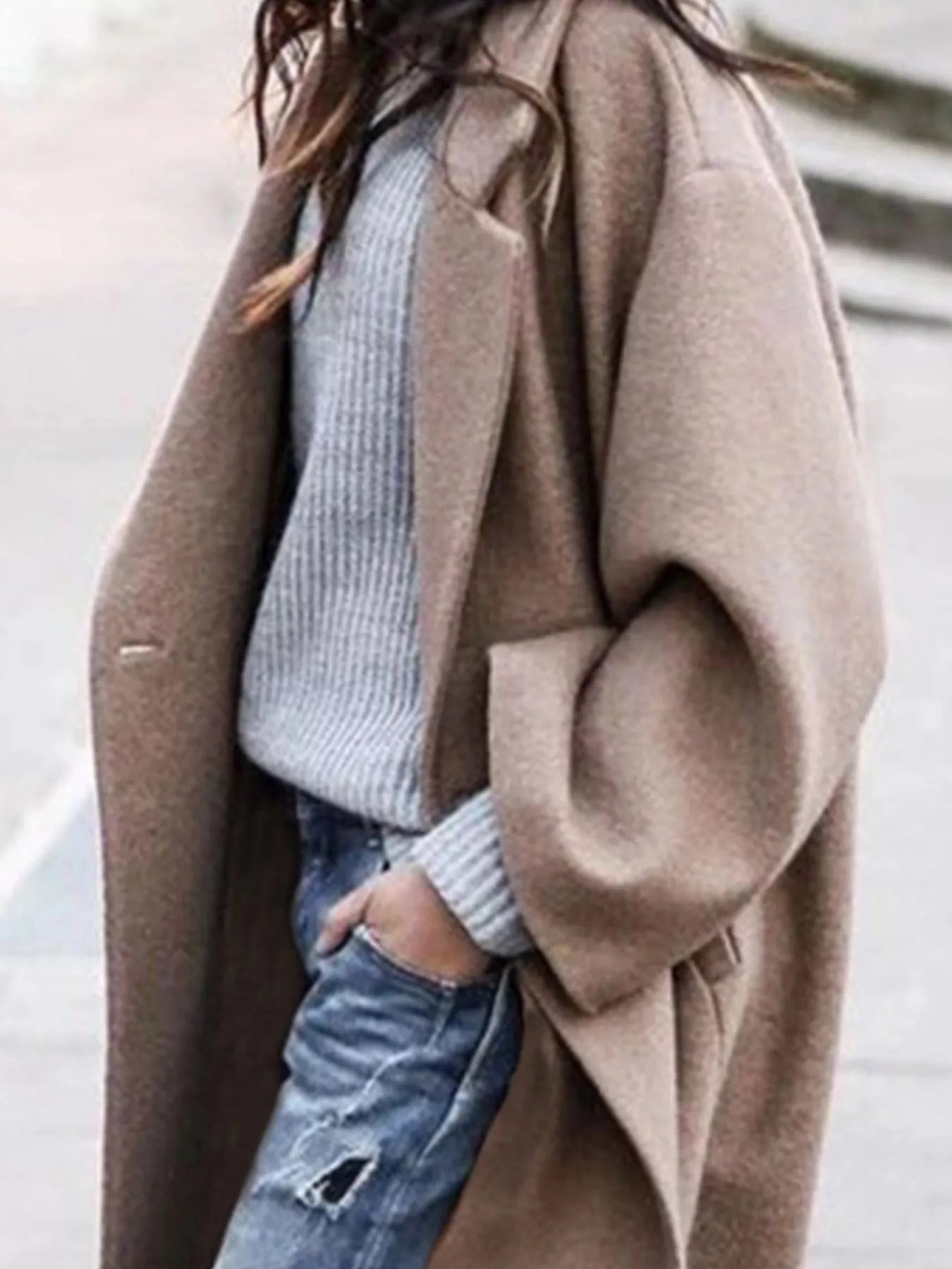 Amelie | Oversized Wool-Blend Long Coat