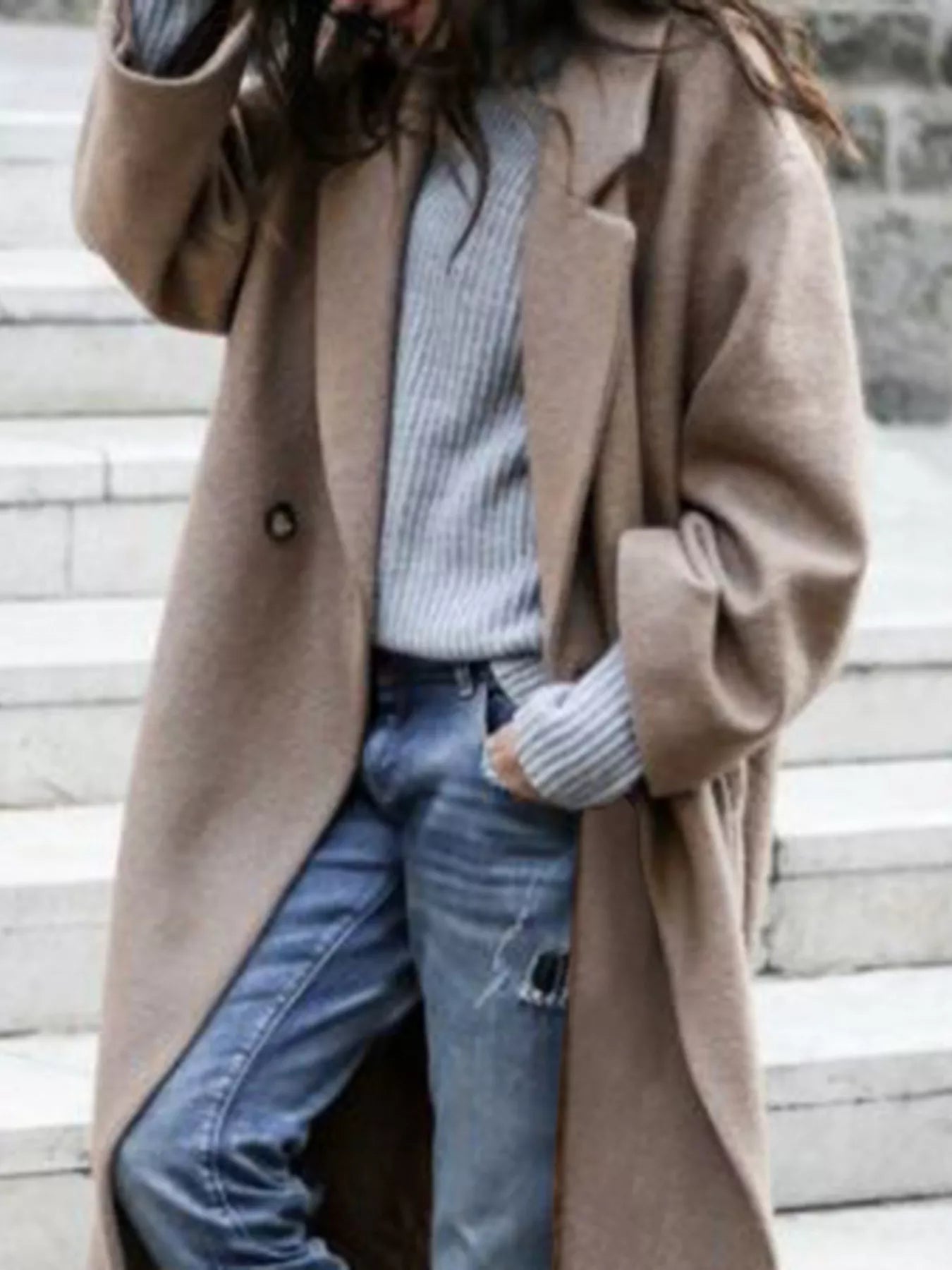 Amelie | Oversized Wool-Blend Long Coat