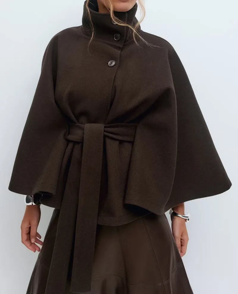 Valentina Moretti | Women's Elegant Belted Cape Coat