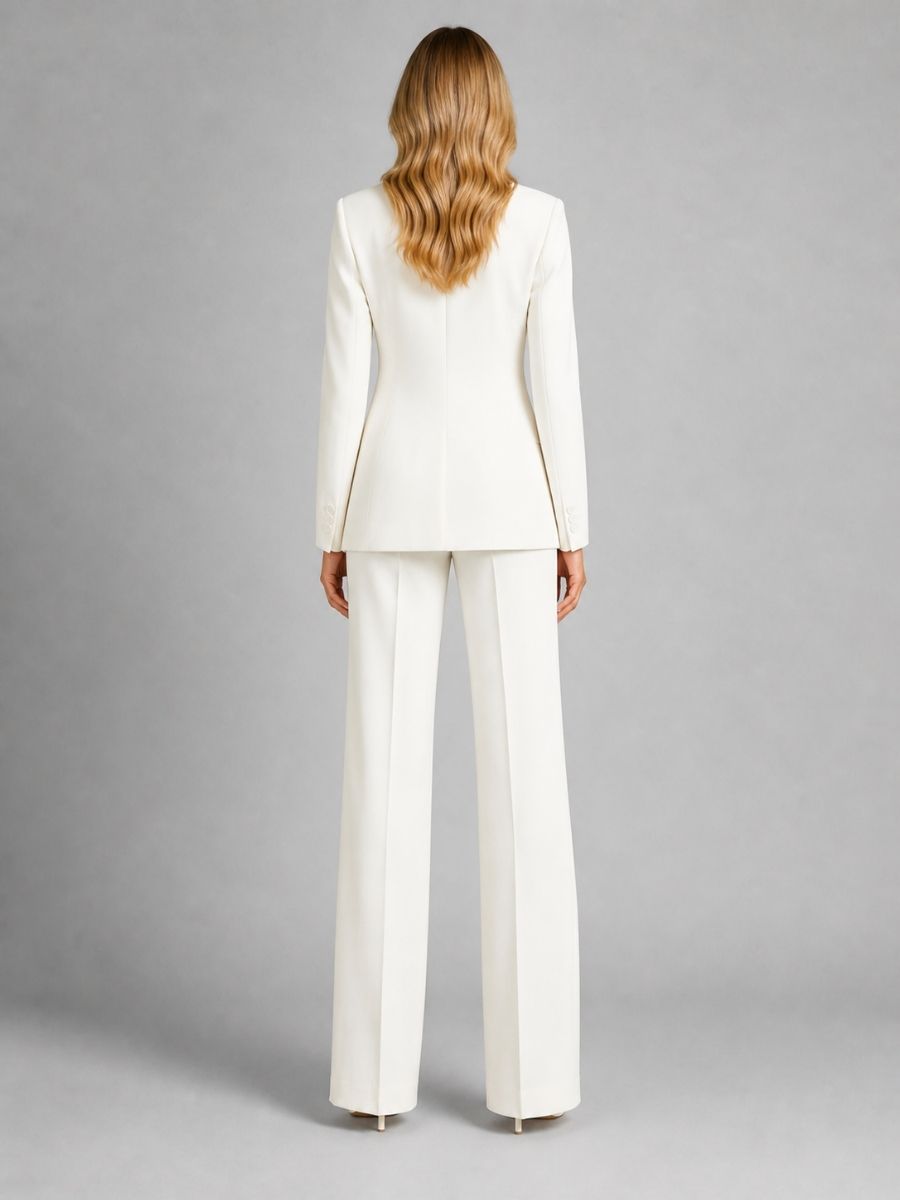 Nerys | Notch Lapel Blazer and Wide Leg Trouser Set