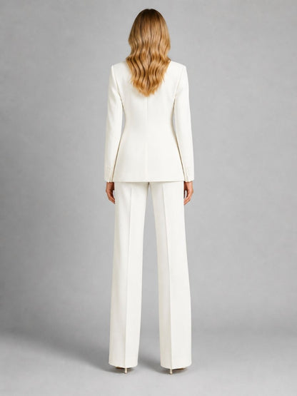 Nerys | Notch Lapel Blazer and Wide Leg Trouser Set