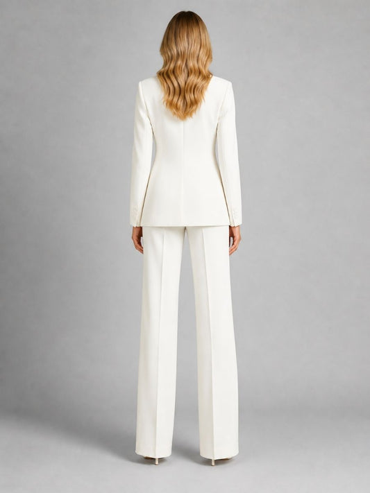 Nerys | Notch Lapel Blazer and Wide Leg Trouser Set