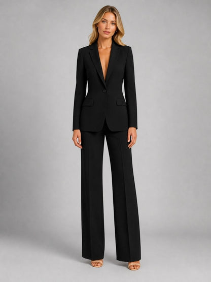 Nerys | Notch Lapel Blazer and Wide Leg Trouser Set