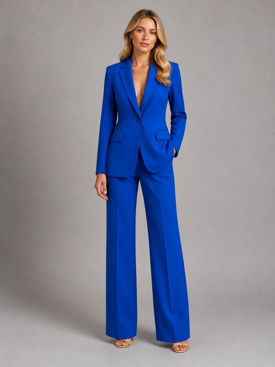 Nerys | Notch Lapel Blazer and Wide Leg Trouser Set