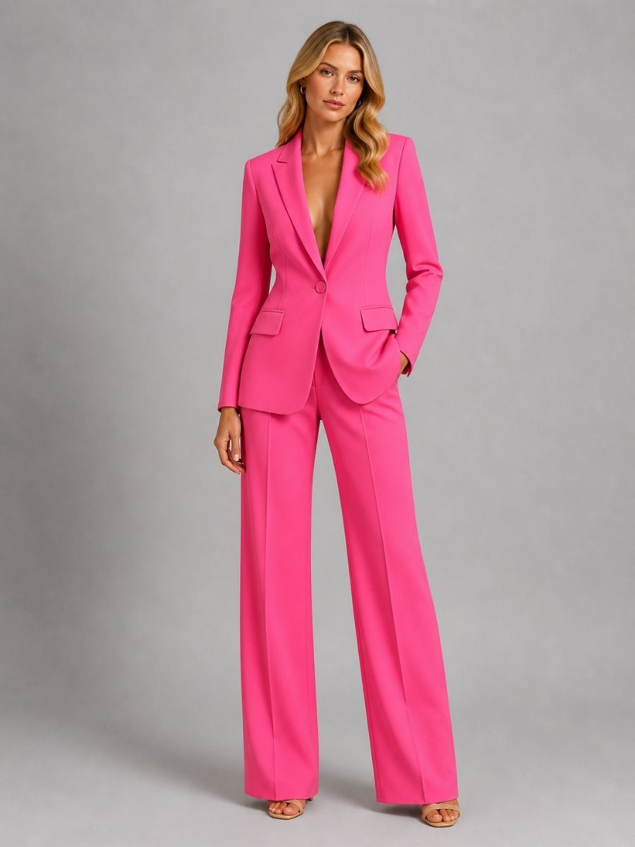 Nerys | Notch Lapel Blazer and Wide Leg Trouser Set