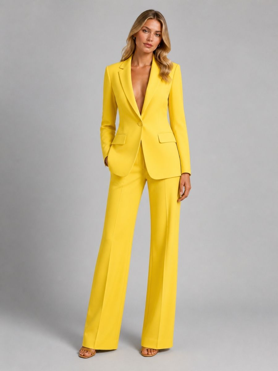 Nerys | Notch Lapel Blazer and Wide Leg Trouser Set