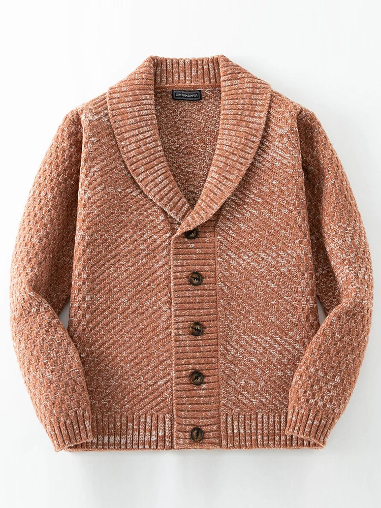 Casper | Textured Shawl Collar Sweater