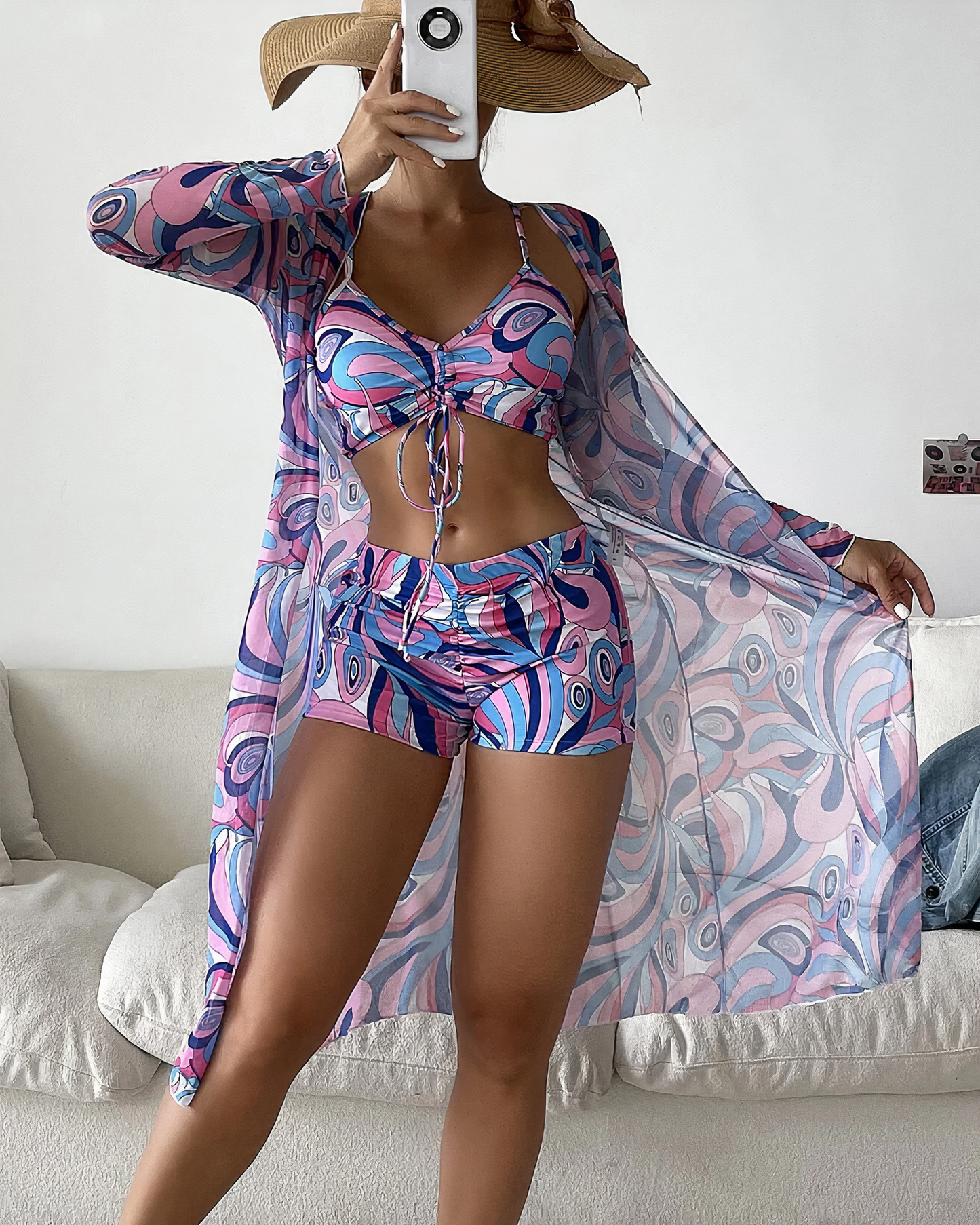 Aria | High Waist Cover-Up Bikini Set