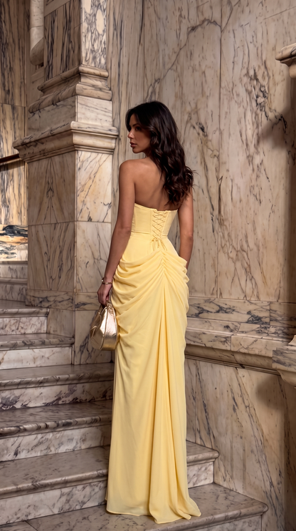 Barbara | Navy Draped Maxi Dress