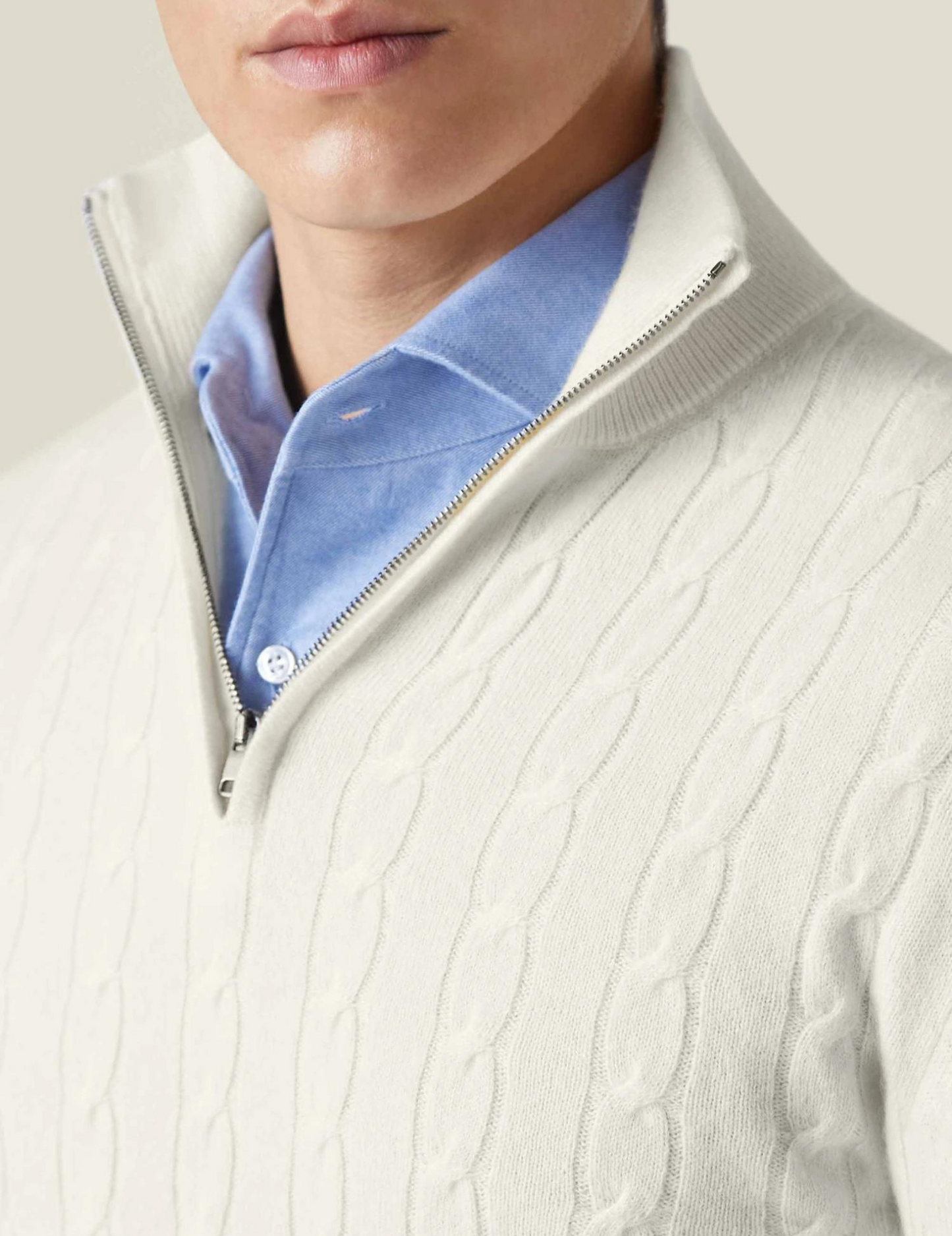 Dawson | Men's Quarter Zip Cable Knit Sweater