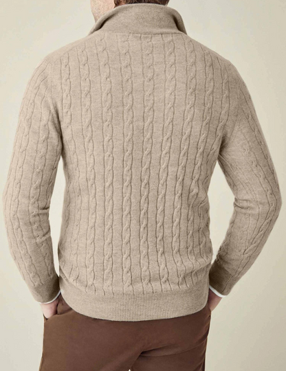 Dawson | Men's Quarter Zip Cable Knit Sweater